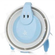 2-in-1 USB Powered 2-Mode Fan w/ 10-LED Light / Mirror - Light Blue + White 2-in-1 USB Powered 2-Mode Fan w/ 10-LED Light / Mirror - Light Blue + White