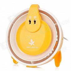 2-in-1 USB Powered 2-Mode Fan w/ 10-LED Light / Mirror - Yellow + White 2-in-1 USB Powered 2-Mode Fan w/ 10-LED Light / Mirror - Yellow + White