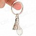 Badminton And Racket Style Zinc Alloy Keychain - Silver