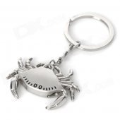 Crab Shaped Zinc Alloy Keychain w/ Movable Claw - Silver