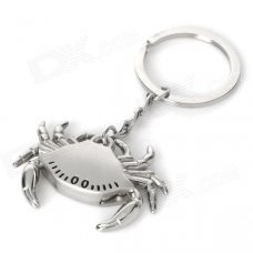Crab Shaped Zinc Alloy Keychain w/ Movable Claw - Silver