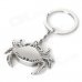 Crab Shaped Zinc Alloy Keychain w/ Movable Claw - Silver