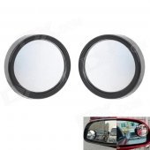 Convex Wide Angle Car Blind Spot Mirror - Black (2 PCS)