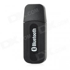 Bluetooth V2.0+EDR USB Drive Audio Receiver w/ 3.5mm Audio Male to Male Cable - Black Bluetooth V2.0+EDR USB Drive Audio Receiver w/ 3.5mm Audio Male to Male Cable - Black