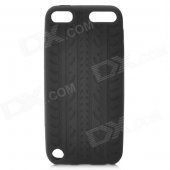 Antiskid Tread Protective Silicone Soft Back Case for Ipod Touch 5 - Black