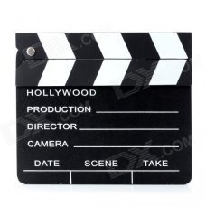 Wooden Hollywood Directors Movie Action Scene Clapper Board - Black + White Wooden Hollywood Directors Movie Action Scene Clapper Board - Black + White