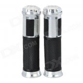Universal Motorcycle Handle Grip - Silver + Black (2 PCS)