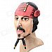 Halloween Costume Caribbean Pirate Jack Sparrow Wig Mask - Red + Black + Flesh Color
