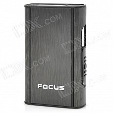 FOCUS JUNLANG Aluminum Alloy + Plastic Automatic Cigarette Case - Black FOCUS JUNLANG Aluminum Alloy + Plastic Automatic Cigarette Case - Black