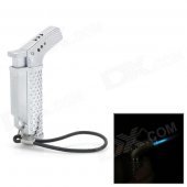 Stylish Stainless Steel Butane Jet Lighter w/ Strap - Silver