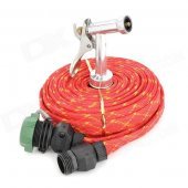 Car Wash Nozzle Spray Head Water Gun with Hose - Red + Black (15m)