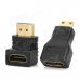 HDMI Female to HDMI Male Adapter + HDMI Female to Mini HDMI Male Adapter Set - Black (2 PCS)