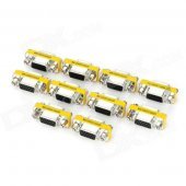Aluminum Alloy VGA Female to VGA Female Adapters - Silver + Yellow (10 PCS)