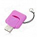 Square Shape USB 2.0 Micro SD/TF Card Reader - Purple Square Shape USB 2.0 Micro SD/TF Card Reader - Purple