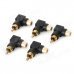 5-5 Right Angle RCA Female to Male Converter Adapters Set - Black + Golden (5 PCS) 5-5 Right Angle RCA Female to Male Converter Adapters Set - Black + Golden (5 PCS)