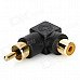 5-5 Right Angle RCA Female to Male Converter Adapters Set - Black + Golden (5 PCS) 5-5 Right Angle RCA Female to Male Converter Adapters Set - Black + Golden (5 PCS)