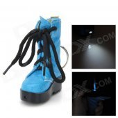 Creative Boot Style Windproof Butane Jet Lighter w/ Keychain / LED - Blue + Black