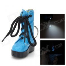 Creative Boot Style Windproof Butane Jet Lighter w/ Keychain / LED - Blue + Black