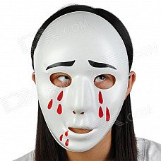 Bleeding Plastic Mask w/ Elastic Strap - White + Red + Black Bleeding Plastic Mask w/ Elastic Strap - White + Red + Black