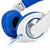 Kanen MC780 Stylish Headphones w/ External Microphone - White + Blue