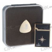 Chromed Stylish Glossy Butane Lighter with Protective Hard Case (OB007)