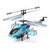 Rechargeable 4-CH IR Remote Control Helicopter w/ USB Cable + Gyro - Blue + Black + Silver