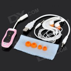 Waterproof MP3 Player w/ FM / Earphones - Pink + Black Waterproof MP3 Player w/ FM / Earphones - Pink + Black