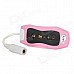 Waterproof MP3 Player w/ FM / Earphones - Pink + Black Waterproof MP3 Player w/ FM / Earphones - Pink + Black