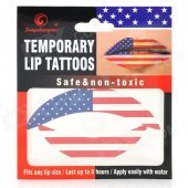MG-1 Fashionable American Flag Pattern Temporary Lip Tattoos Stickers - Red + Blue + White