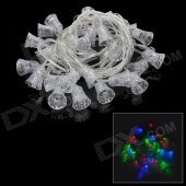 3W 30-LED Jingle Bell Style Christmas Decorative RGB String Light (220V / 2-Round-Pin Plug)