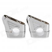Cool Motorcycle DIY Aluminum Alloy Raised Damper - Silver (2 PCS)
