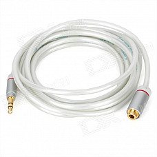 JINSANJIAO JF-2514 3.5mm Male to Female Stereo Audio Extension Cable - White JINSANJIAO JF-2514 3.5mm Male to Female Stereo Audio Extension Cable - White