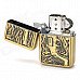 3D Bullet and Pistol Style Zinc Alloy Fuel Oil Lighter - Golden