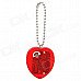 Delicate Heart Shaped Music Box with Keychain - Red