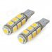 SENCART T10 2.6W 3500K 182lm 13-SMD 5050 LED Warm White Light Decoration Lamps (DC 12V / 2 PCS) SENCART T10 2.6W 3500K 182lm 13-SMD 5050 LED Warm White Light Decoration Lamps (DC 12V / 2 PCS)