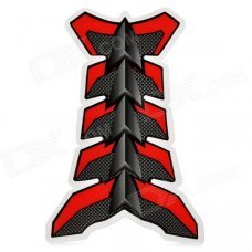 Protective Fish Bone Style Motorcycle Oil Tank Sticker - Red + Grey + Black