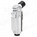 Multi-in-One Windproof Butane Jet Lighter w/ Knife / Scissors / Nail File & Opener - Silver