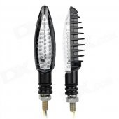 Waterproof 1.2W 100lm 30-LED Yellow Light Motorcycle Steering Signal Lamp (2 PCS / 12V)