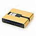 FB FB-660 USB 2.0 CF / SD / MS / M2 / XD / TF / Mini SD Card Reader - Golden FB FB-660 USB 2.0 CF / SD / MS / M2 / XD / TF / Mini SD Card Reader - Golden