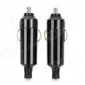 DC 12V Car Cigarette Lighter Plug Adapter - Black (2 PCS)