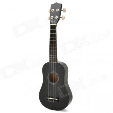 William AJ012 Mini Handheld 21" 4-String Ukulele Guitar - Black William AJ012 Mini Handheld 21" 4-String Ukulele Guitar - Black