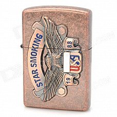 Stylish Windproof USA Eagle Pattern Zinc Alloy Oil Lighter - Bronze