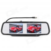 RV-436 4.3" TFT LCD Dual Display Car Vehicle Rearview Mirror Monitor - Black