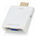 1080P HDMI Male to VGA Female Adapter w/ 3.5mm Audio Jack - White 1080P HDMI Male to VGA Female Adapter w/ 3.5mm Audio Jack - White