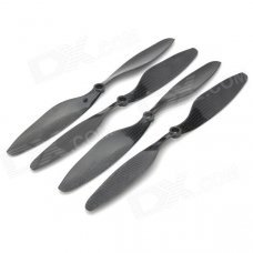 10 x 4.5 Carbon Fiber CW / CCW Propellers for Multi-axis R/C Airplane - Black (2 Pairs)