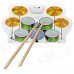W1008 Portable Roll-up USB Drum Kit with Drum Sticks - White + Green + Yellow W1008 Portable Roll-up USB Drum Kit with Drum Sticks - White + Green + Yellow