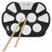 W758 Portable Flexible Plastic Roll-up Drum Kit - Black + White (2 x AA) W758 Portable Flexible Plastic Roll-up Drum Kit - Black + White (2 x AA)