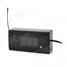 BM-029 Mini Car Powered Thermometer + Voltage Tester - Black (DC 12V)