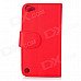 Protective Flip-Open PU Leather Case for Ipod Touch 5 - Red