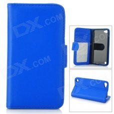 Stylish Protective Flip-Open PU Leather Case w/ Card Holder for Ipod Touch 5 - Blue Stylish Protective Flip-Open PU Leather Case w/ Card Holder for Ipod Touch 5 - Blue